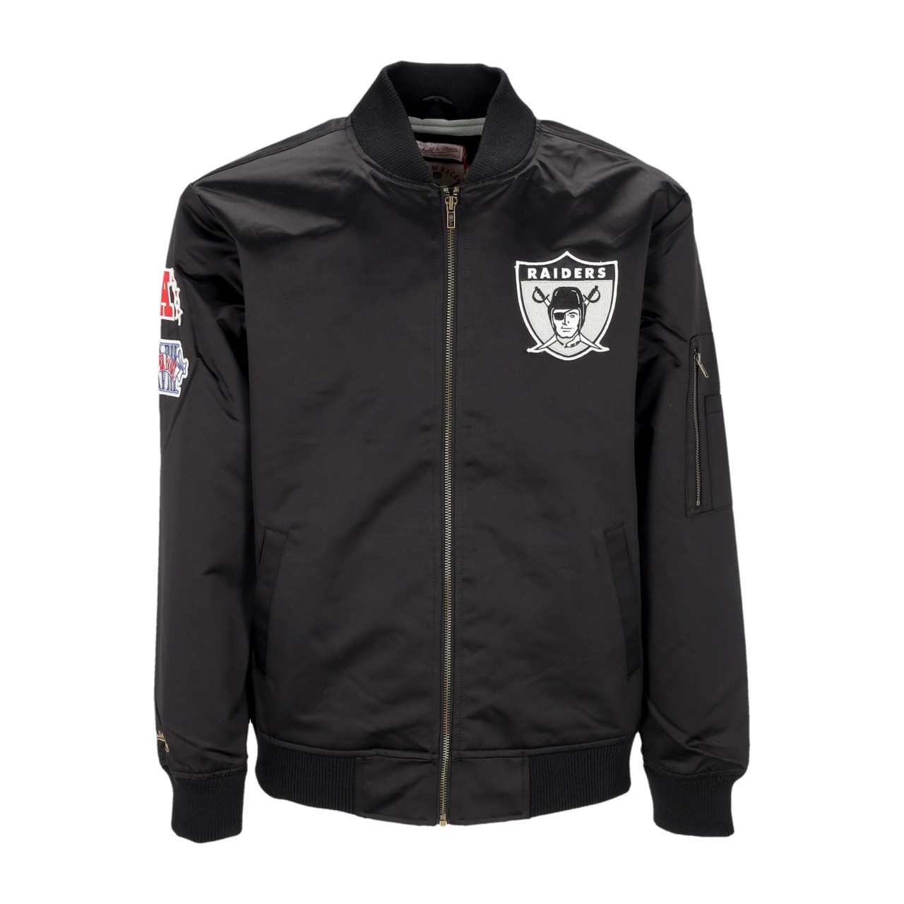 MITCHELL & NESS NFL LIGHTWEIGHT SATIN BOMBER OAKRAI SJKT6599-ORAYYPPPBLCK