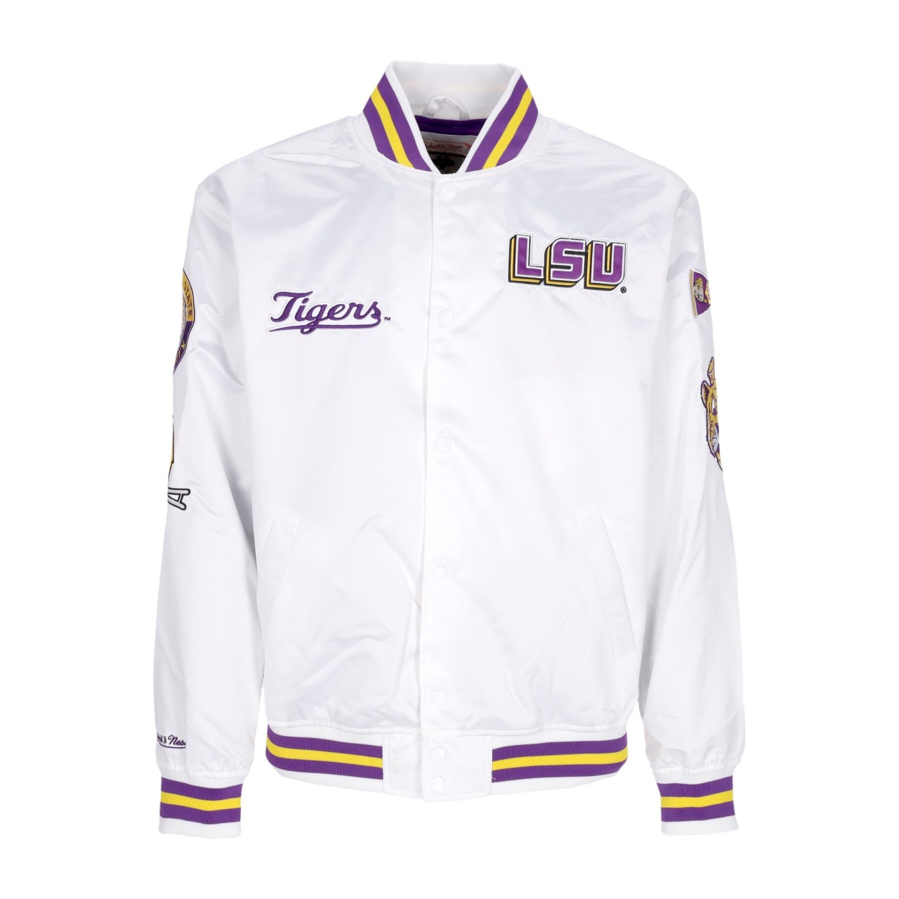 MITCHELL & NESS NCAA HOMETOWN LW SATIN JACKET LOUTIG OJBF4986-LSUYYPPPWHIT