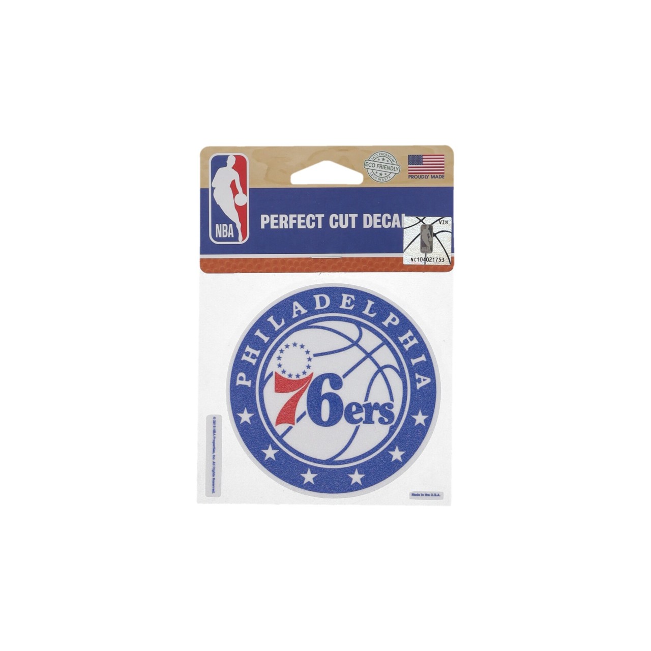 WINCRAFT NBA 4 x 4” PERFECT CUT DECAL PHI76E 21756015