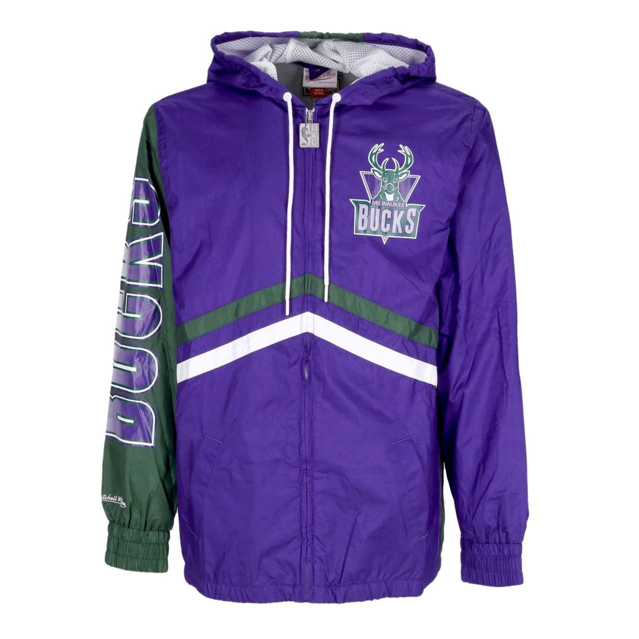 MITCHELL & NESS NBA UNDENIABLE FULL ZIP WINDBREAKER HARDWOOD CLASSICS MILBUC OJZP3409-MBUYYPPPPURP