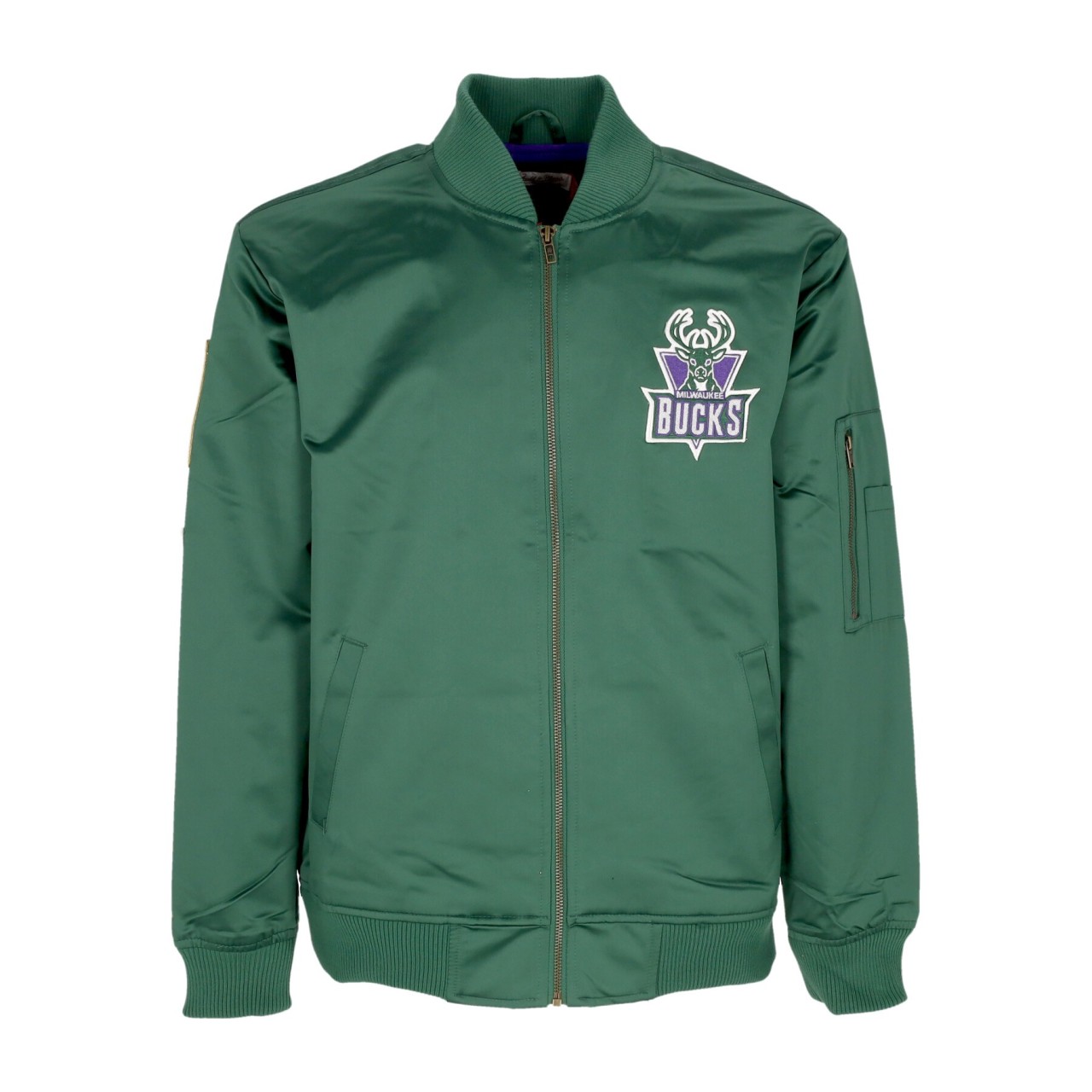 MITCHELL & NESS NBA LIGHTWEIGHT SATIN BOMBER MILBUC SJKT6599-MBUYYPPPBUGN