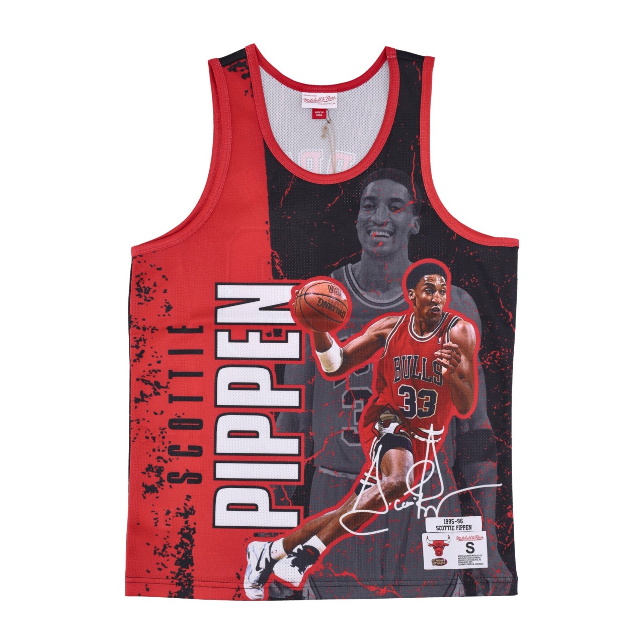 MITCHELL & NESS NBA BURST MESH TANK NO 33 SCOTTIE PIPPEN CHIBUL TNMK5010-CBUYYSPISCAR