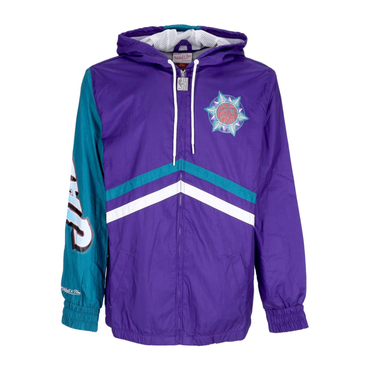 MITCHELL & NESS NBA UNDENIABLE FULL ZIP WINDBREAKER HARDWOOD CLASSICS UTAJAZ OJZP3409-UJAYYPPPPURP