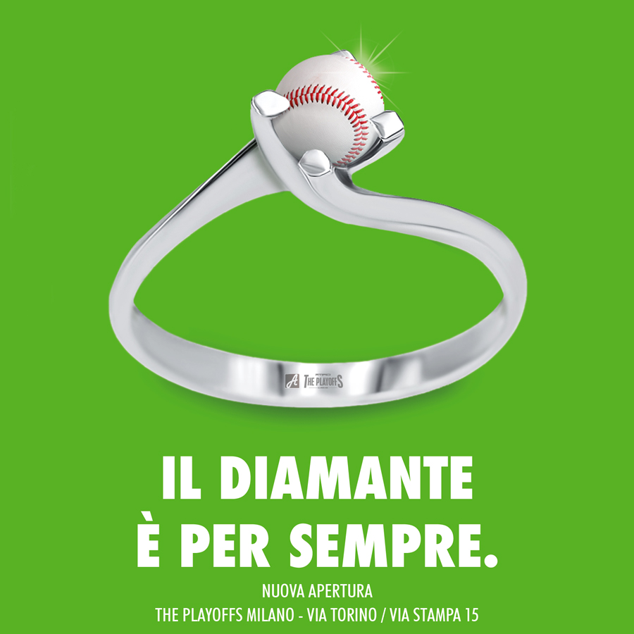 nuova-apertura-the-playoffs-milano-via-torino-angolo-via-stampa-fangear-us-sport-mlb-baseball-diamante-per-sempre-anello