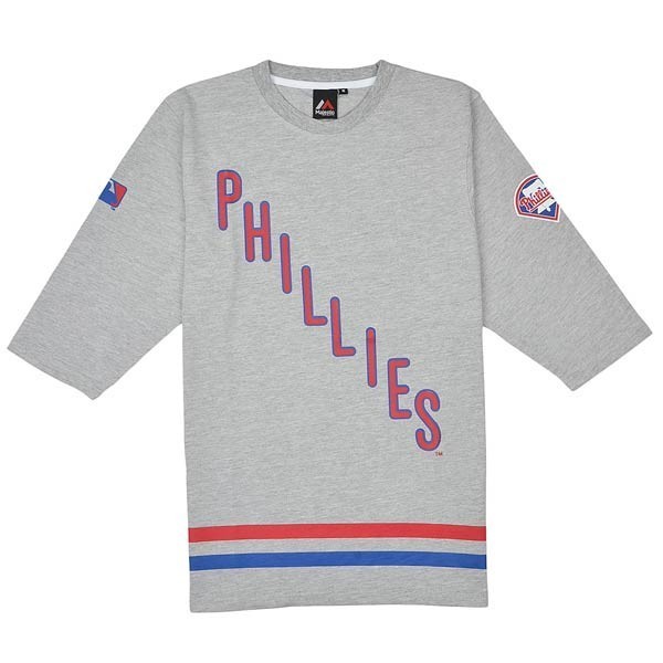 MAJESTIC MAJESTIC T-SHIRT 3/4 SLEEVES MLB &quot;PHILADELPHIA PHILLIES&quot; SINCOTS Grey 19360