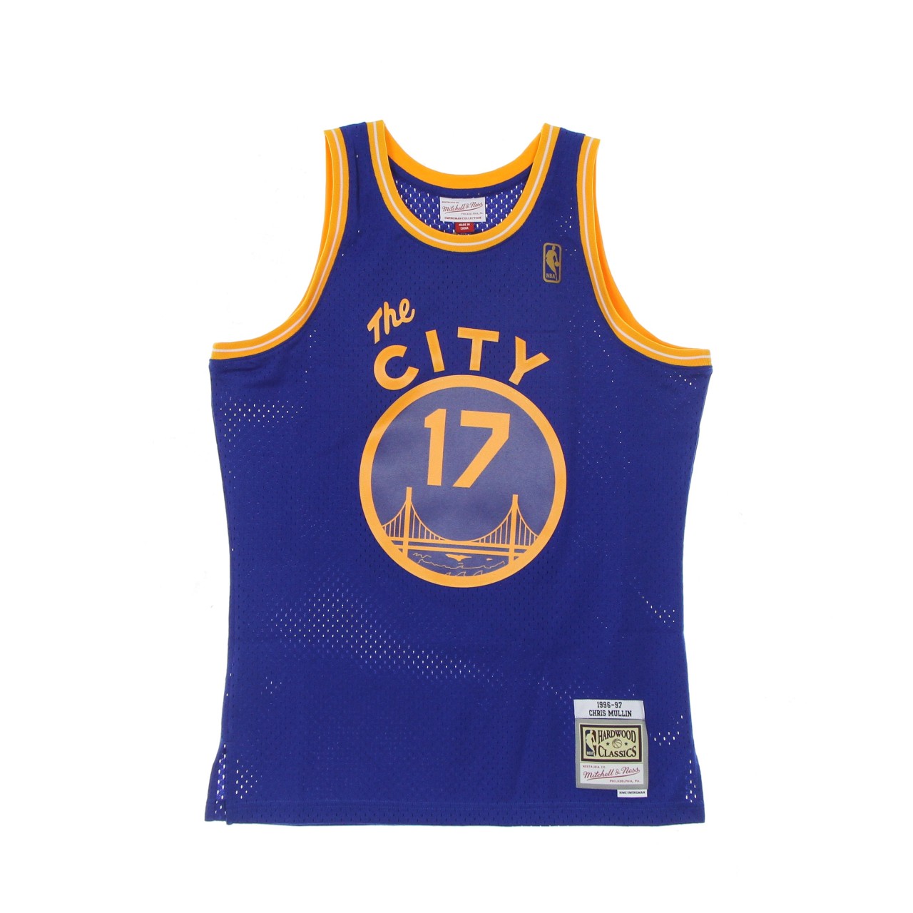 MITCHELL & NESS NBA SWINGMAN JERSEY HARDWOOD CLASSICS NO 17 CHRIS MULLIN 1996-97 GOLWAR SMJY3147-GSW96CMUROYA