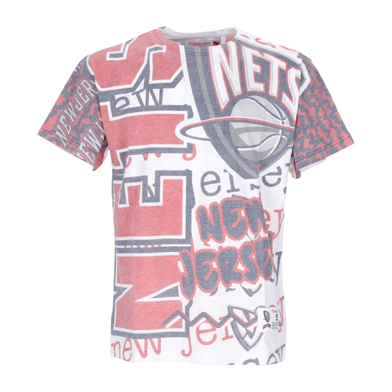 MITCHELL & NESS NBA JUMBOTRON 2.0 SUBLIMATED TEE HARDWOOD CLASSICS NEJNET TCRW1233-NJNYYPPPWHIT