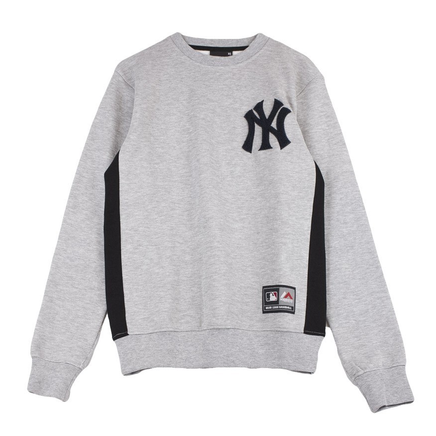 MAJESTIC BULBA CHENILLE CHEST LOGO CREW SWEAT NEWYAN MNY2367E2