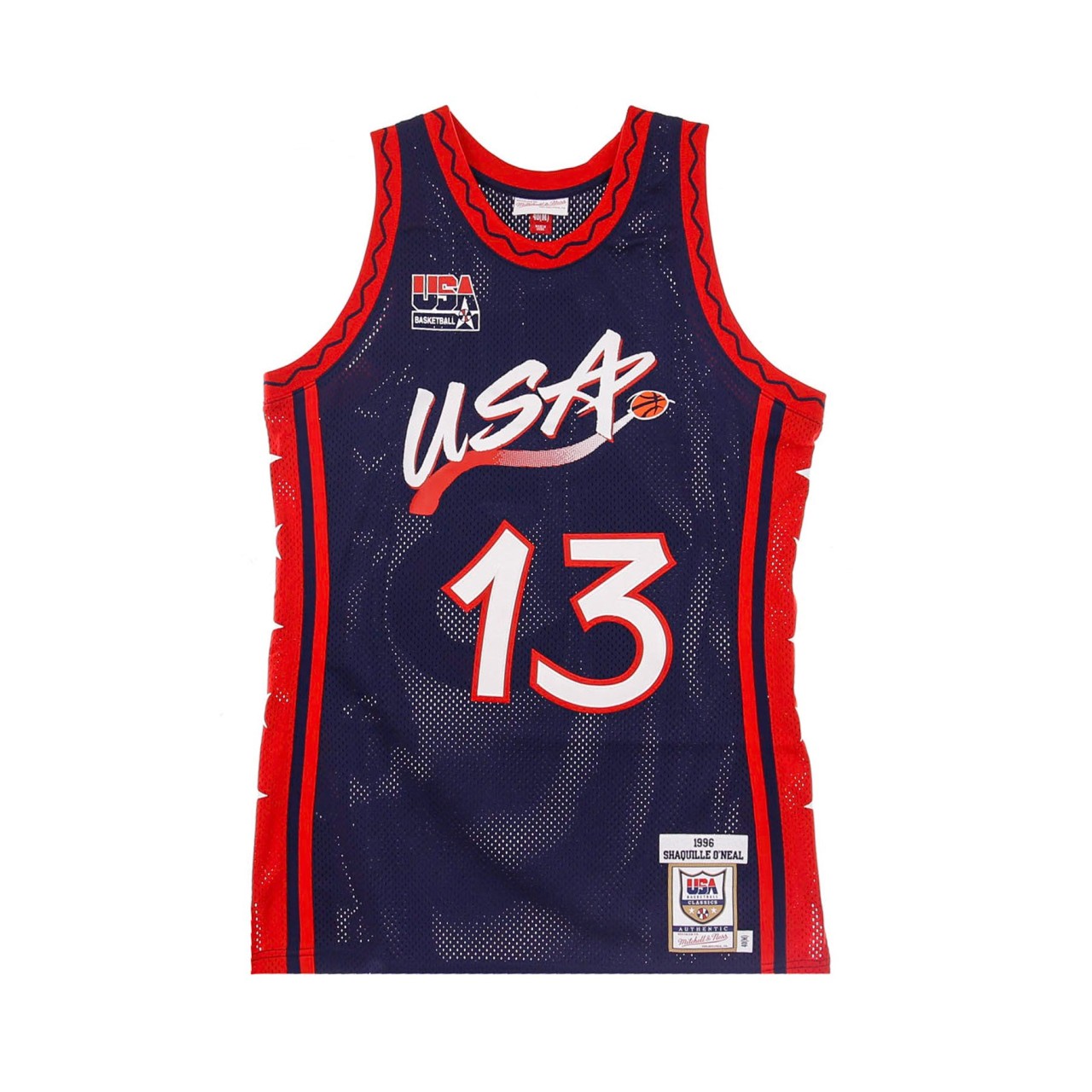 MITCHELL & NESS NBA AUTHENTIC JERSEY HARDWOOD CLASSICS NO.13 SHAQUILLE O&#039;NEAL 1996 TEAM USA AJY4SB19059-USANAVY96SON