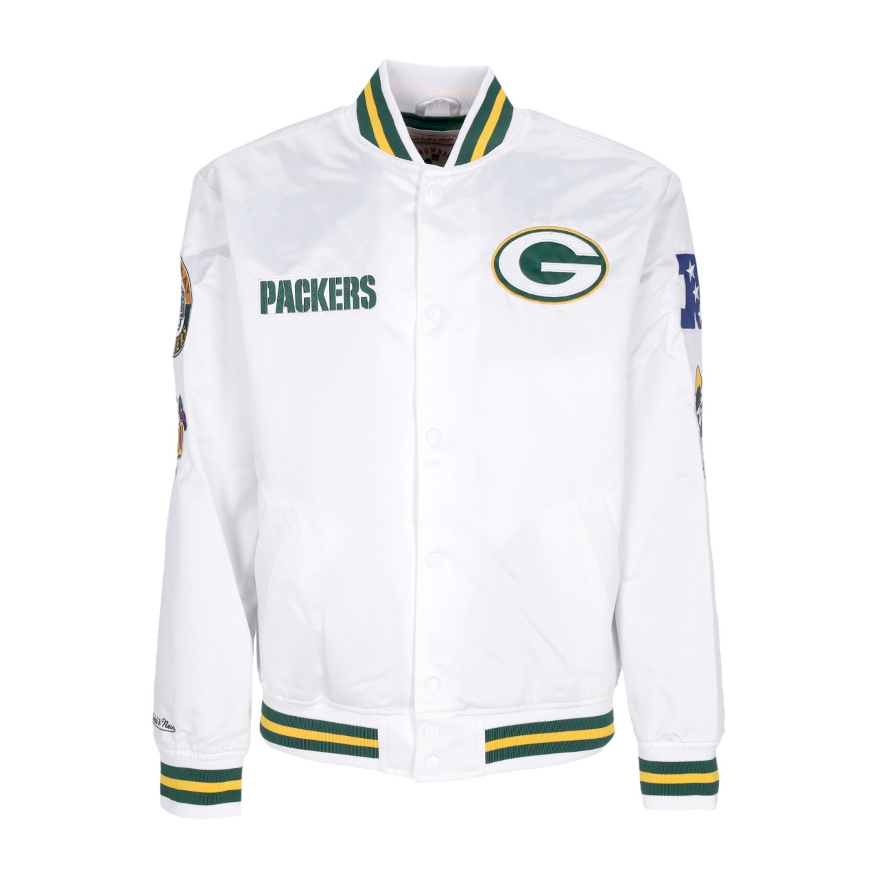 MITCHELL & NESS NFL HOMETOWN LW SATIN JACKET GREPAC OJBF4986-GBPYYPPPWHIT