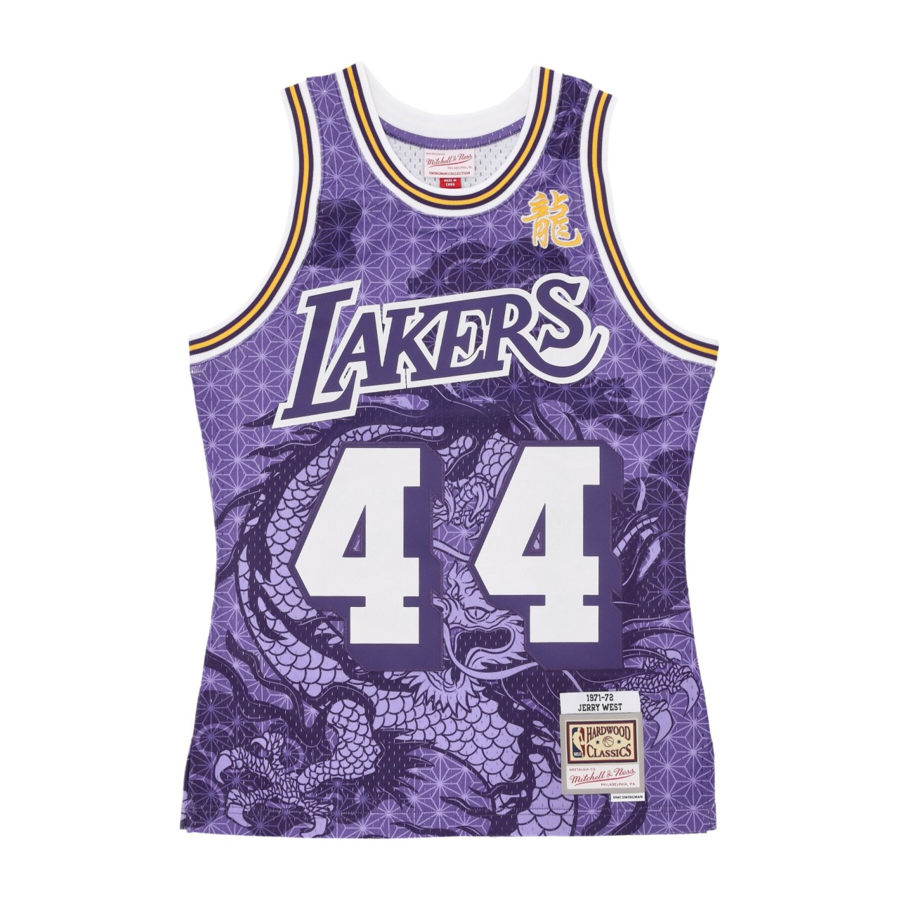 MITCHELL & NESS NBA ASIAN HERITAGE 6.0 FASHION SWINGMAN JERSEY 1971 NO 44 JERRY WEST LOSLAK TFSM7281-LAL71JWEPURP