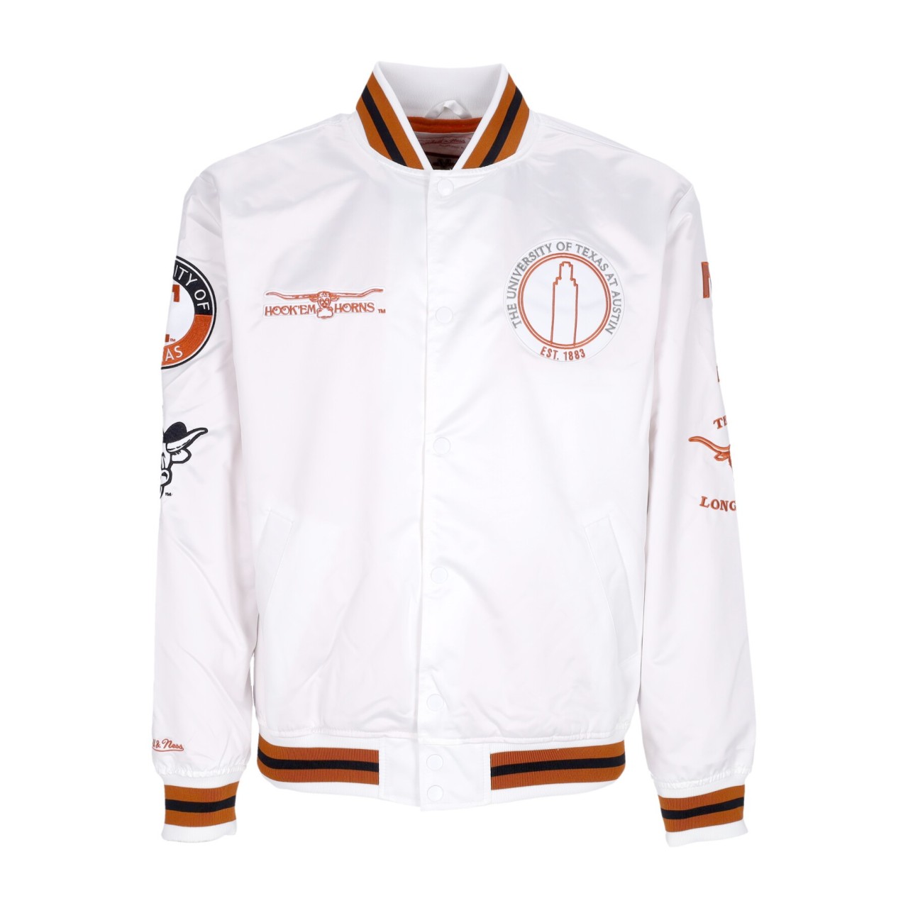 MITCHELL & NESS NCAA HOMETOWN LW SATIN JACKET TEXLON OJBF4986-UTAYYPPPWHIT