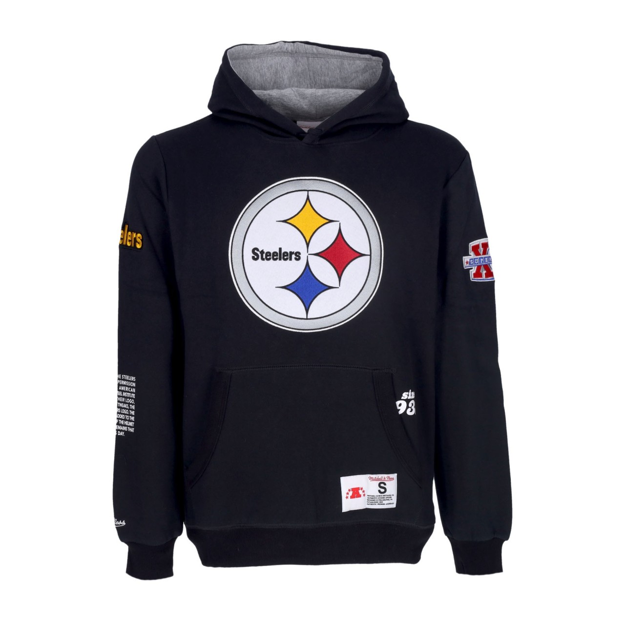 MITCHELL & NESS NFL TEAM ORIGINS FLEECE HOODIE PITSTE FPHD4849-PSTYYPPPBLCK