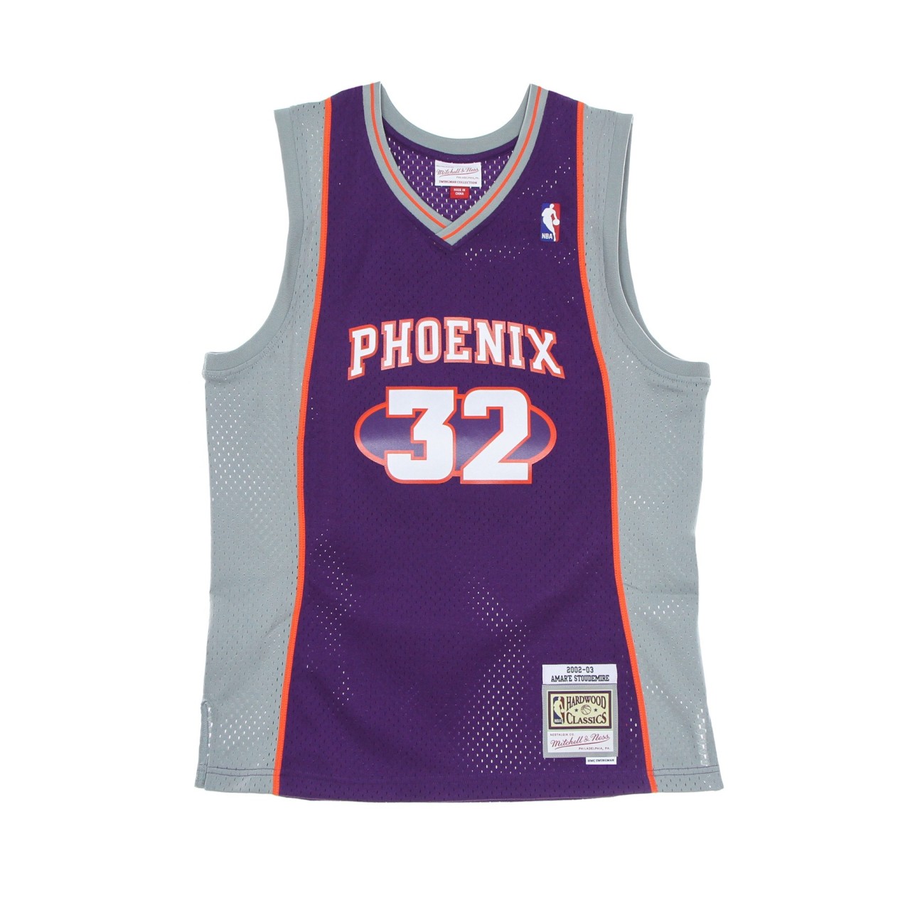 MITCHELL & NESS NBA SWINGMAN JERSEY HARDWOOD CLASSICS NO 32 AMAR&#039;E STOUDEMIRE 2002-03 PHOSUN SMJYSB20012-PSUPURP02AST