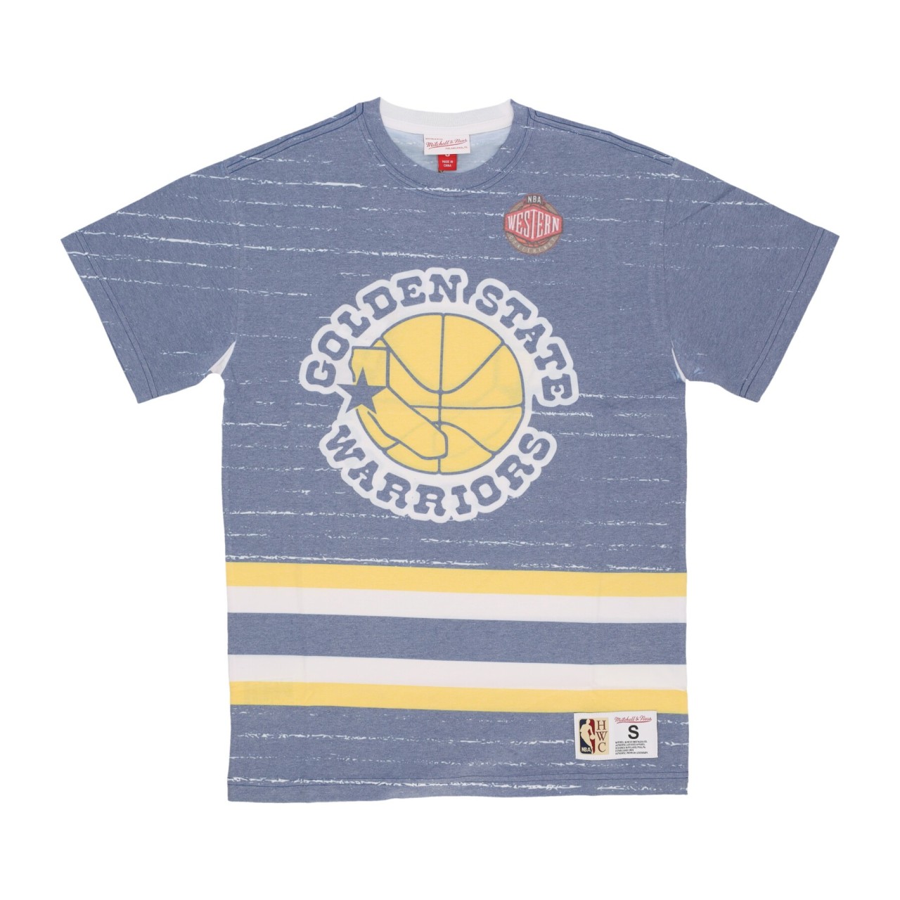 MITCHELL & NESS NBA JUMBOTRON 3.0 SUBLIMATED TEE GOLWAR TCRW5119-GSWYYPPPMTWH