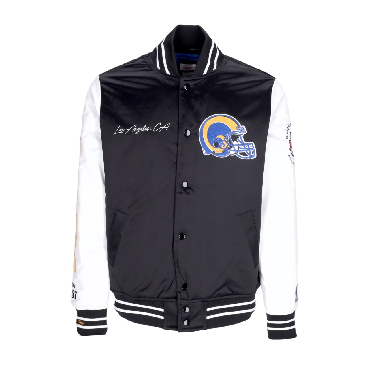 MITCHELL & NESS NFL TEAM ORIGINS VARSITY SATIN JACKET LOSRAM OJBF4854-LARYYPPPBKWH