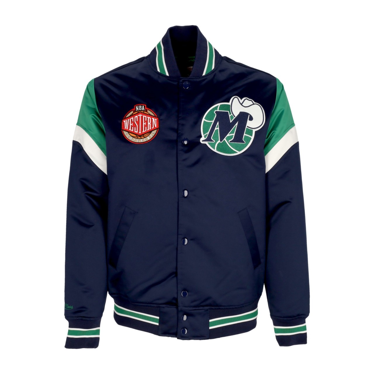 MITCHELL & NESS NBA HEAVYWEIGHT SATIN JACKET DALMAV OJBF5516-DMAYYPPPNAVY