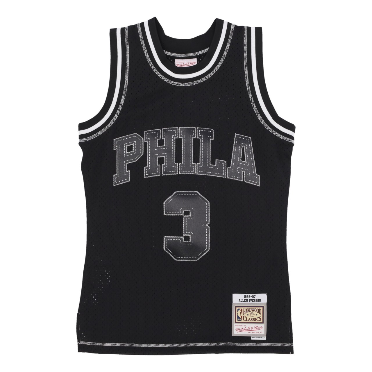 MITCHELL & NESS NBA CONTRAST 2K SWINGMAN JERSEY 1996 NO 3 ALLEN IVERSON PHI76E TFSM6784-P7696AIVBLCK