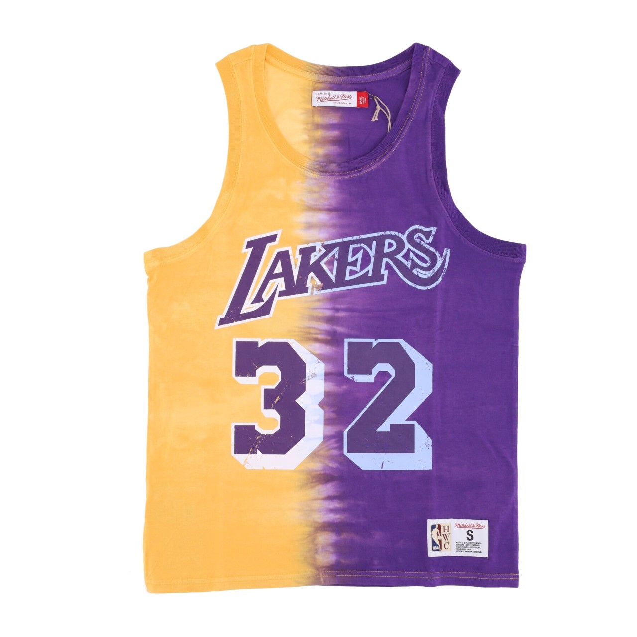 MITCHELL & NESS NBA VERTICAL TIE DYE TANK HARDWOOD CLASSICS NO 32 MAGIC JOHNSON LOSLAK TTNK3206-LAL84EJHGDPR