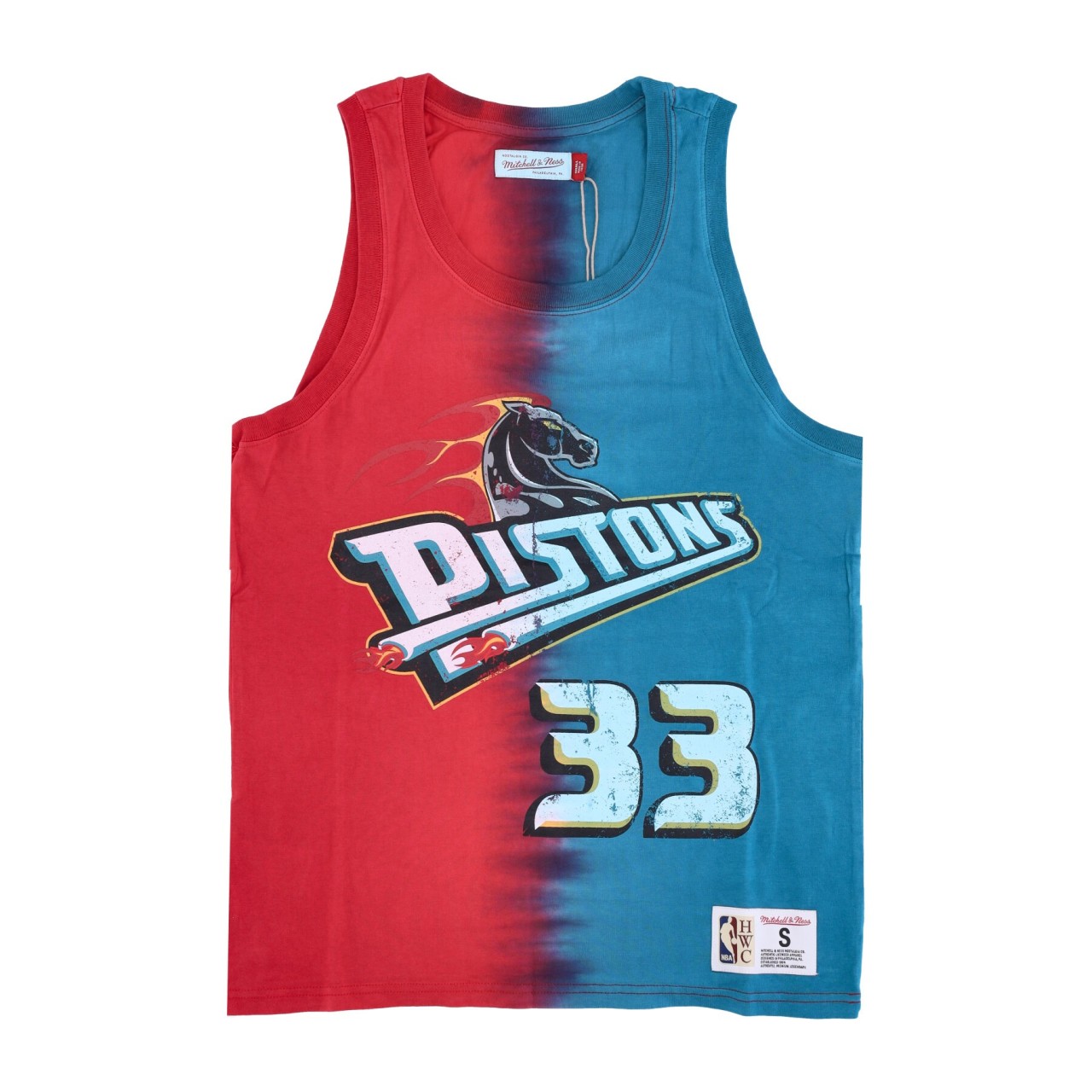 MITCHELL & NESS NBA VERTICAL TIE DYE TANK HARDWOOD CLASSICS NO 33 GRANT HILL DETPIS TTNK3206-DPIYYGHIRDTL