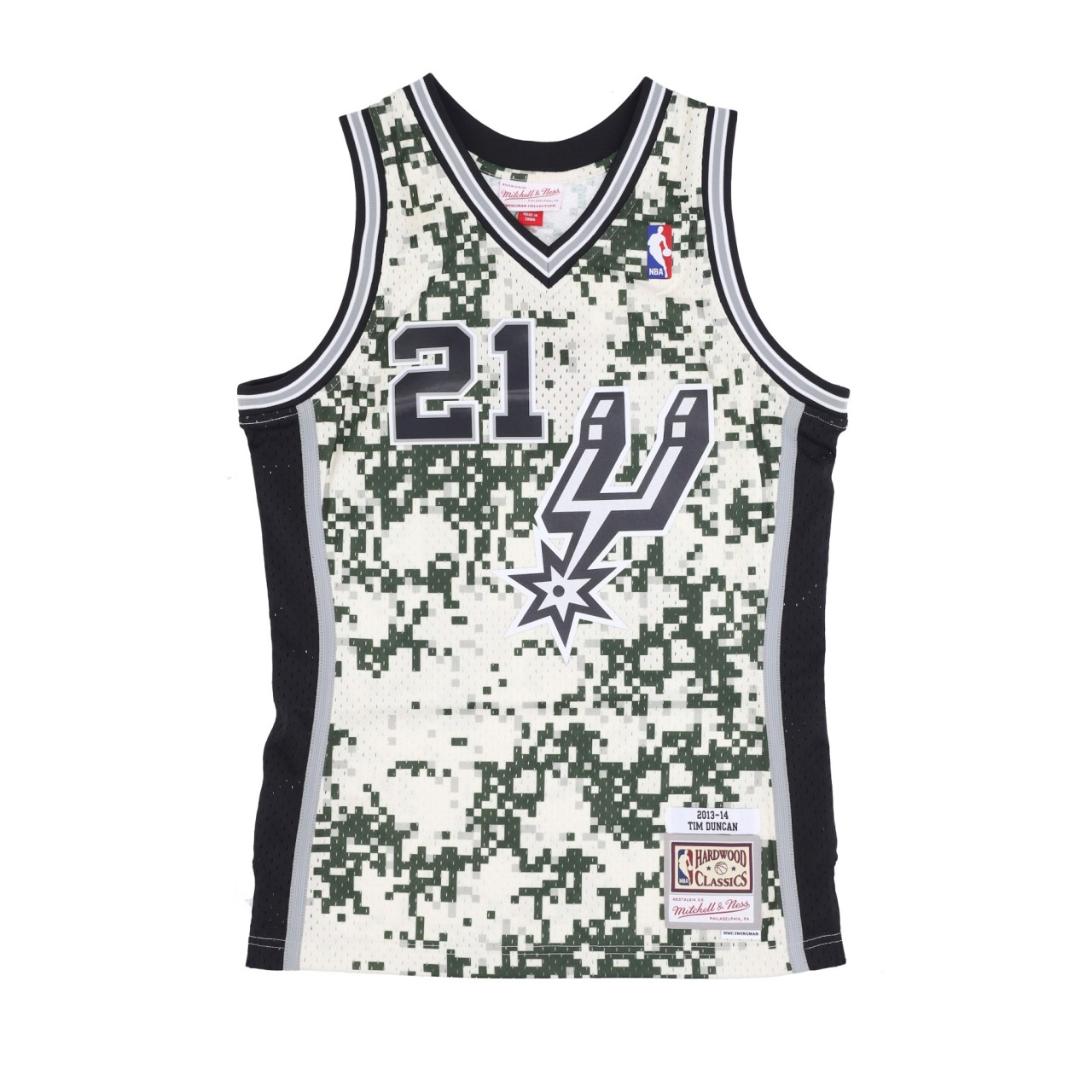 MITCHELL & NESS NBA ALTERNATE JERSEY HARDWOOD CLASSICS NO 21 TIM DUNCAN 2013-14 SAASPU SMJY4453-SAS13TDUCAMO