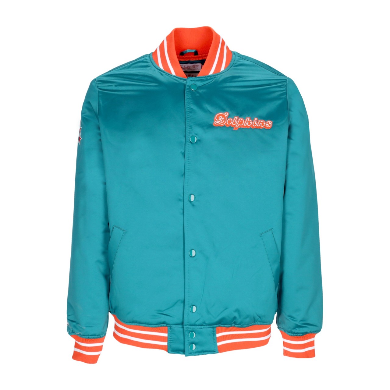 MITCHELL & NESS NFL HEAVYWEIGHT SATIN JACKET MIADOL OJBF3413-MDOYYPPPDLBL