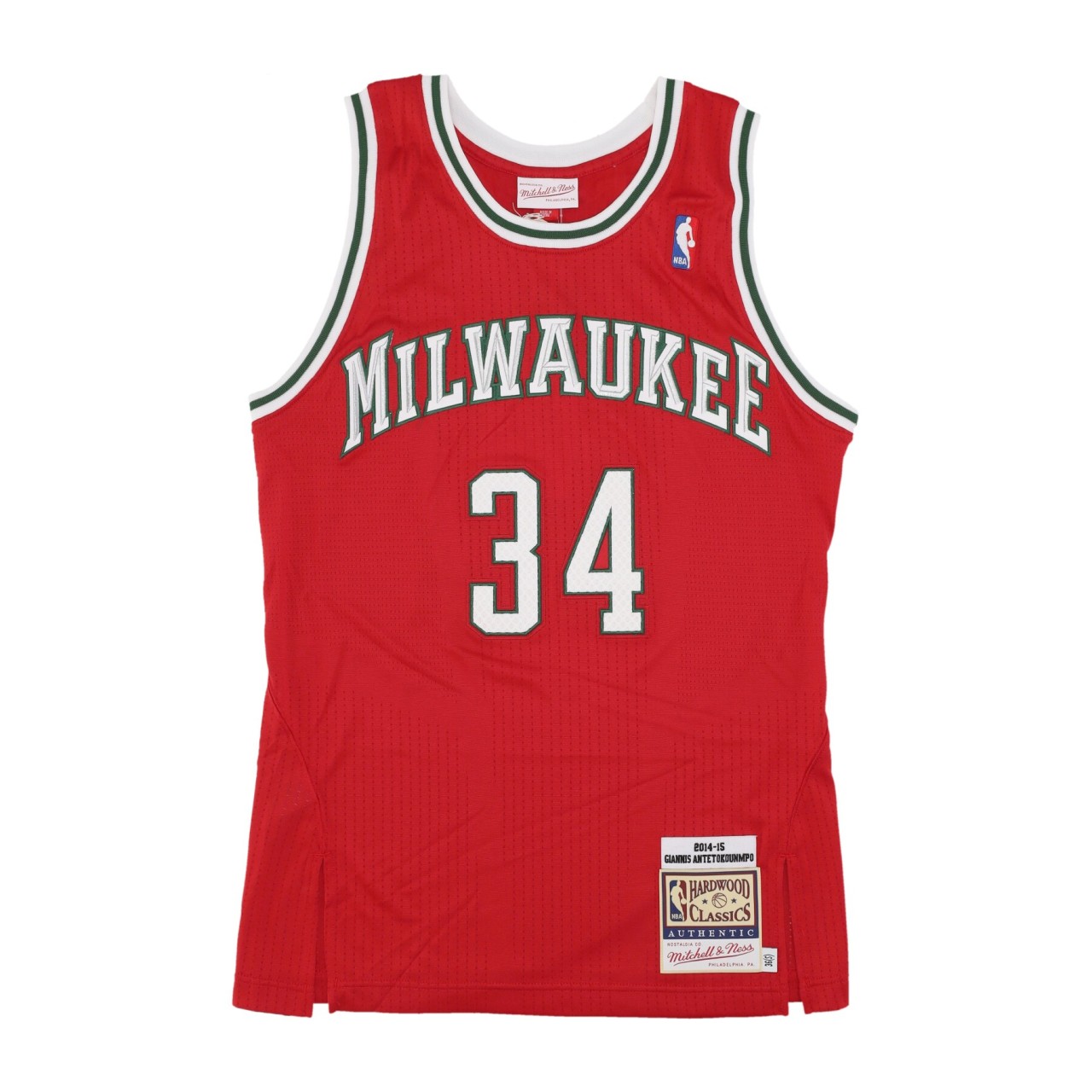 MITCHELL & NESS NBA HOME JERSEY 2014 NO 34 GIANNIS ANTETOKOUNMPO MILBUC AJY46181-MBU14GANRED1