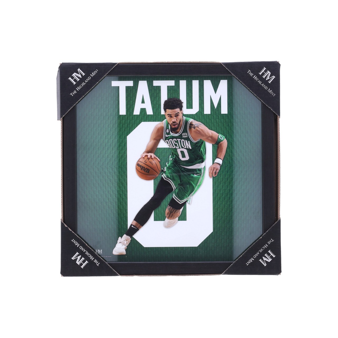 THE HIGHLAND MINT NBA NO 0 JAYSON TATUM IMPACT JERSEY FRAME BOSCEL PHOTO17337K