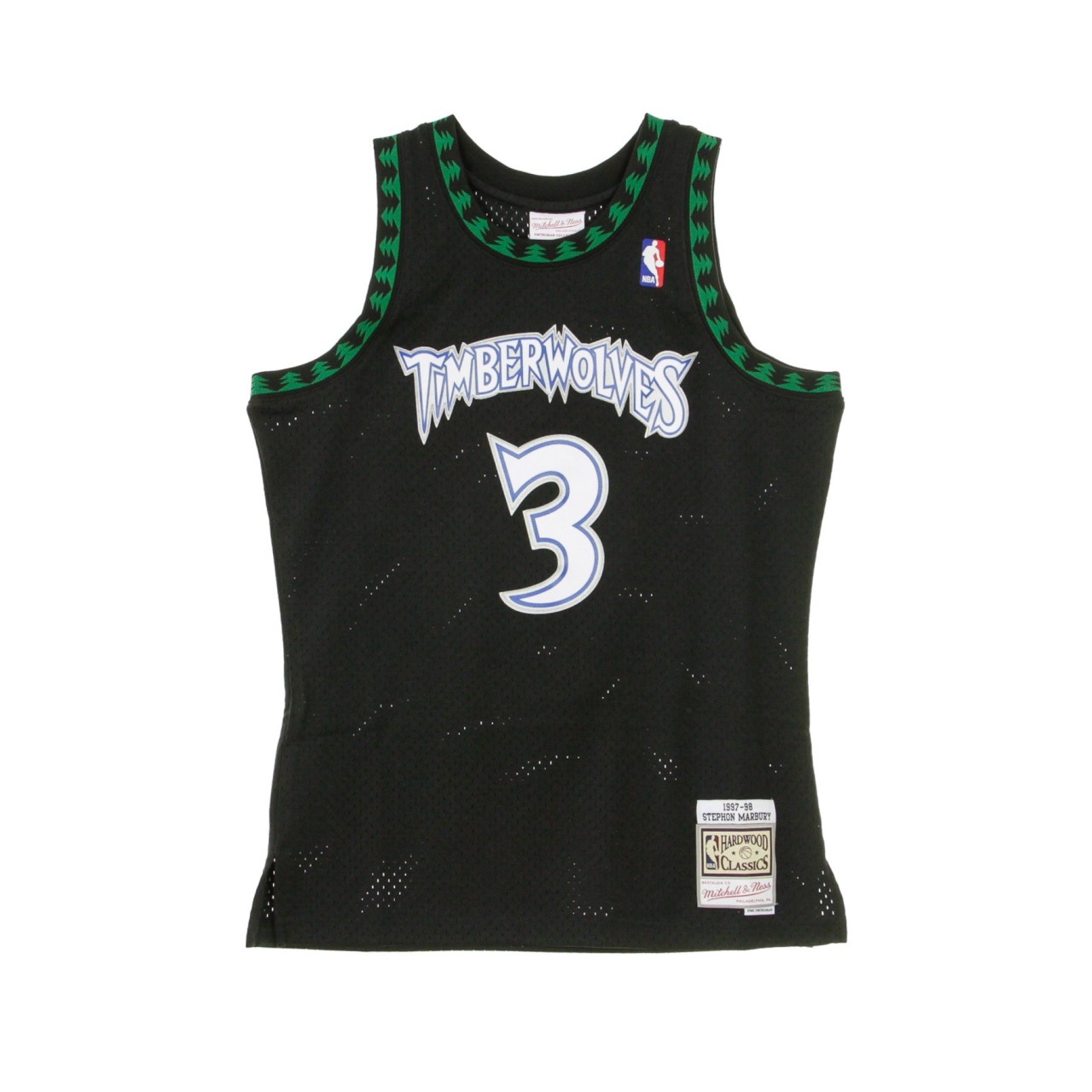 MITCHELL & NESS NBA SWINGMAN JERSEY STEPHEN MARBURY NO.3 1997-98 MINTIM ALTERNATE SMJYGS18393-MTIBLCK97SMB