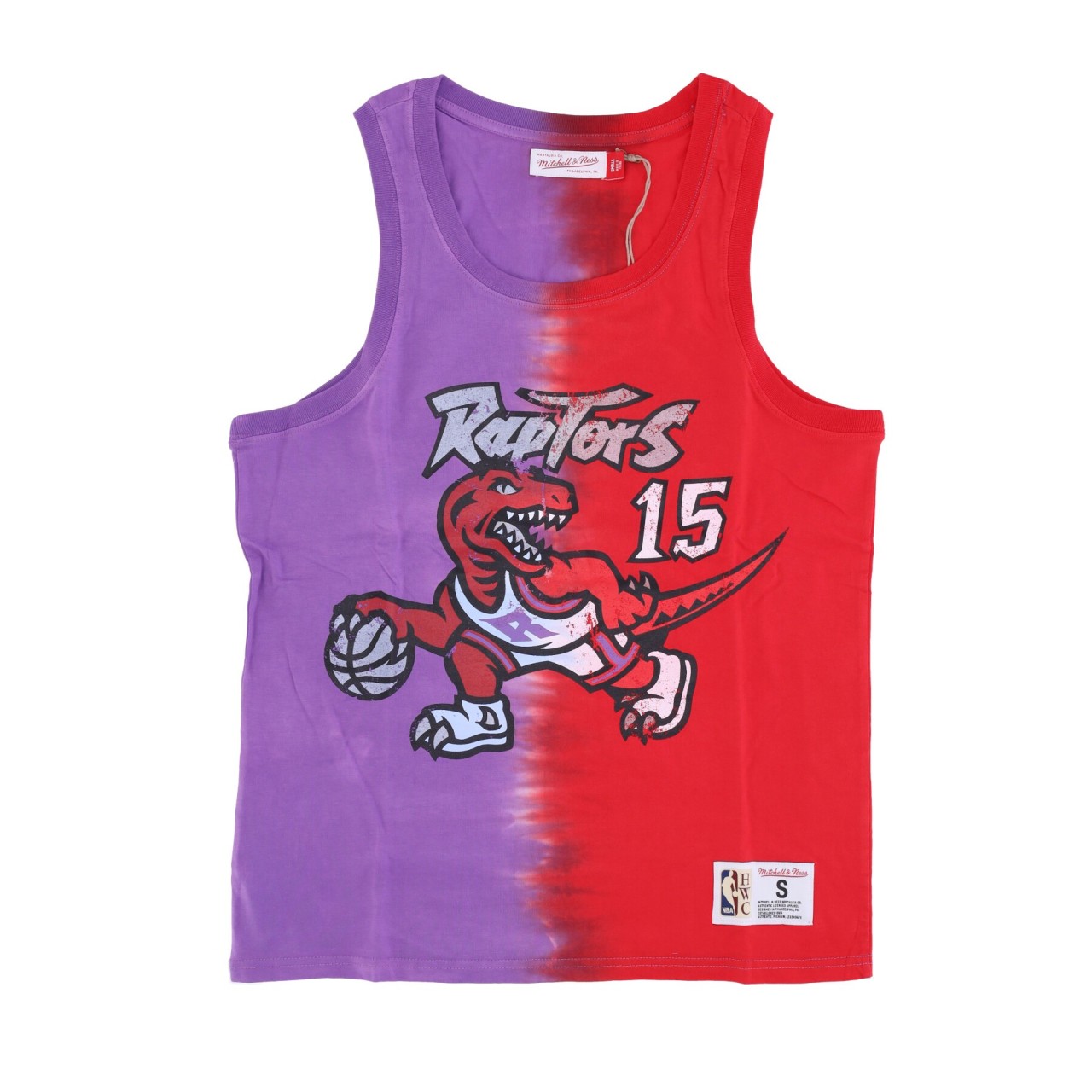 MITCHELL & NESS NBA VERTICAL TIE DYE TANK HARDWOOD CLASSICS NO 15 VINCE CARTER TORRAP TTNK3206-TRAYYVCAPRRD