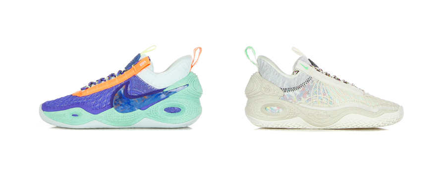 nike-cosmic-unity-release-amalgam-blu-verde-arancione-green-glow-sail-off-white-bianco-swoosh-multicolor-nero-marmo-fumo-eco-friendly-recycling-move-to-zero-basketball-nba-sneakers