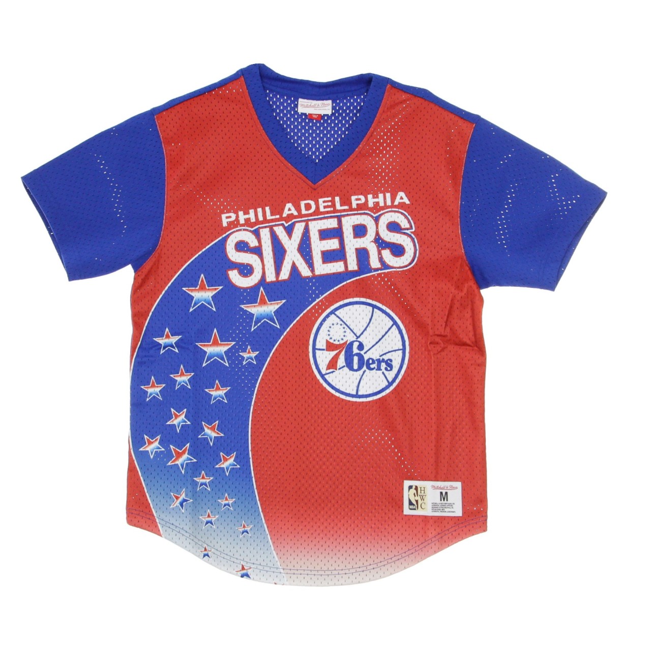 MITCHELL & NESS NBA GAME WINNING SHOT MESH V-NECK PHI76E MSPOMG18044-P76PTRY