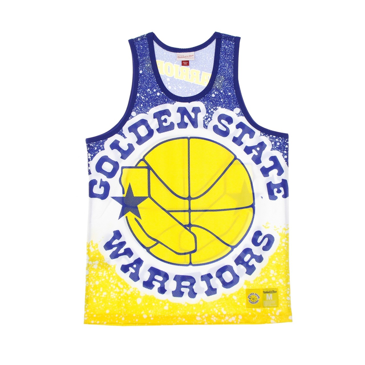 MITCHELL & NESS NBA JUMBOTRON SUBLIMATED MESH TANK HARDWOOD CLASSICS GOLWAR MSTKAJ19070-GSWYELL