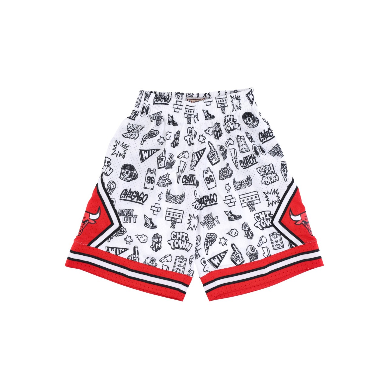 MITCHELL & NESS NBA DOODLE SWINGMAN SHORTS HARDWOOD CLASSICS CHIBUL PFSW1267-CBU97PPPPTWH