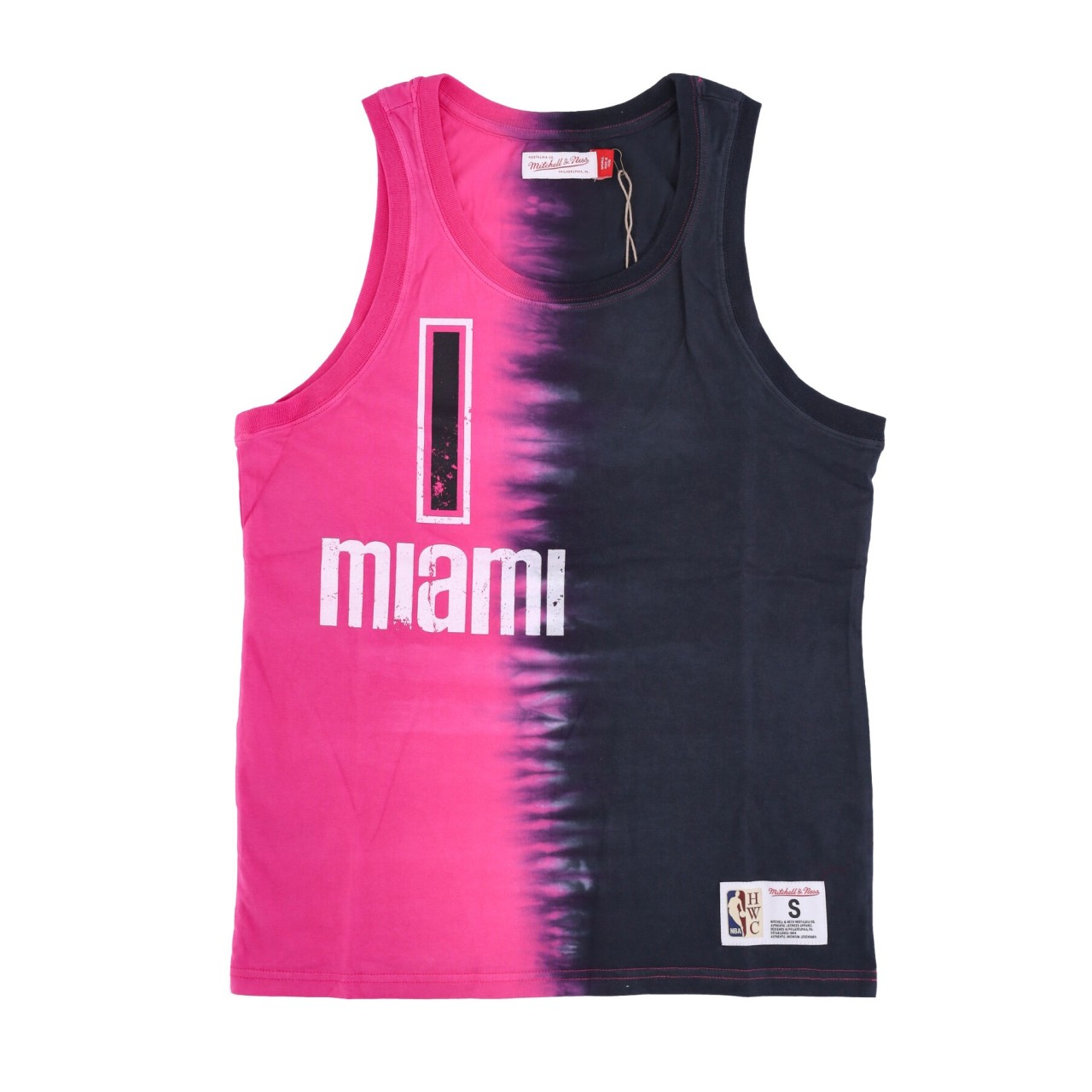 MITCHELL & NESS NBA VERTICAL TIE DYE TANK HARDWOOD CLASSICS NO 1 CHRIS BOSH MIAHEA TTNK3206-MHEYYCBOBKPK