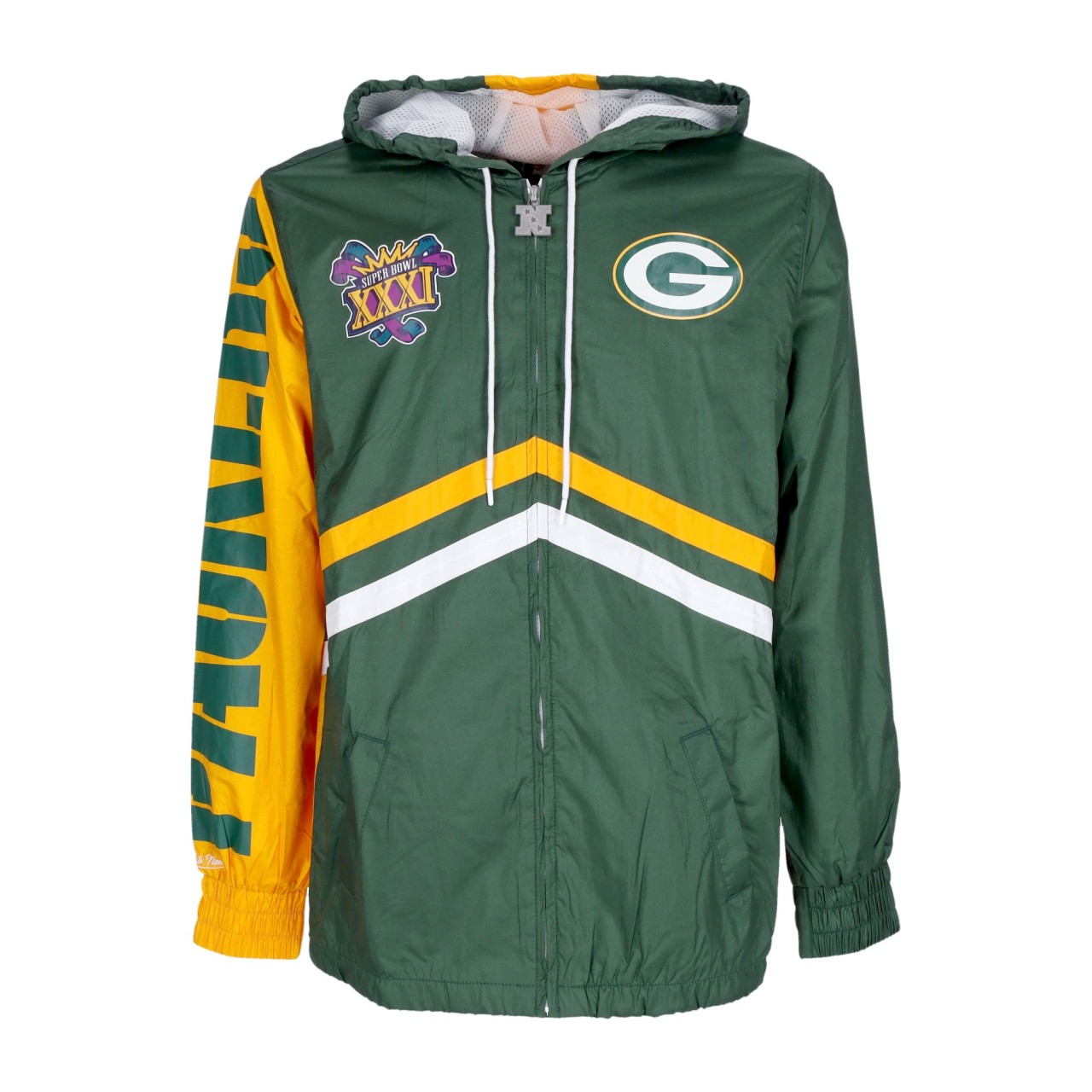 MITCHELL & NESS NFL UNDENIABLE FULL ZIP WINDBREAKER GREPAC OJZP3409-GBPYYPPPDKGN