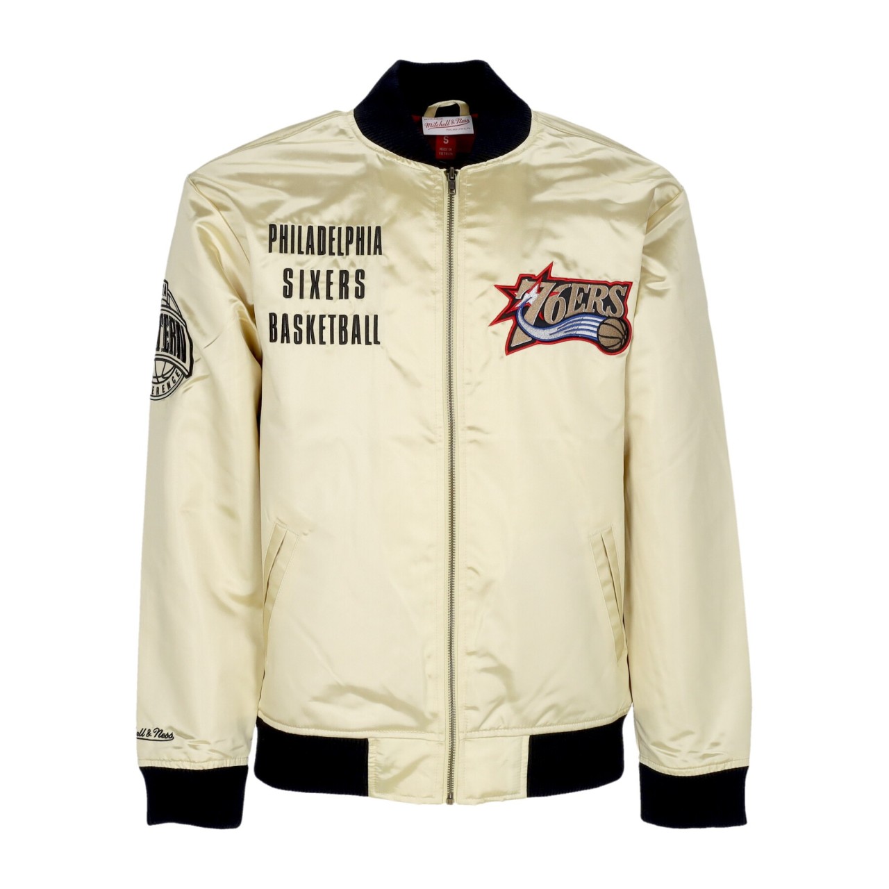 MITCHELL & NESS NBA TEAM OG 2.0 LIGHTWEIGHT SATIN JACKET VINTAGE LOGO PHI76E OJZP7094-P76YYPPPGOLD