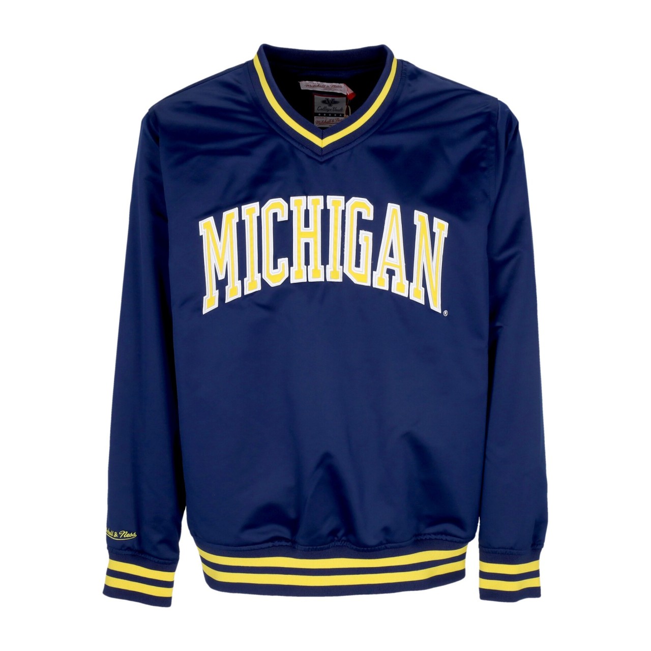 MITCHELL & NESS NCAA SIDELINE PULLOVER SATIN JACKET MICWOL OJPO4996-UMIYYPPPNAVY