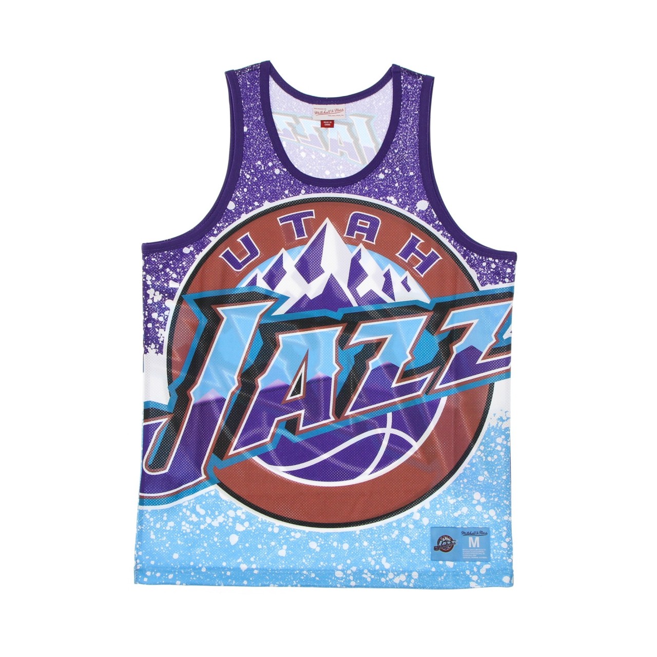 MITCHELL & NESS NBA JUMBOTRON SUBLIMATED MESH TANK HARDWOOD CLASSICS UTAJAZ MSTKAJ19070-UJALTBL