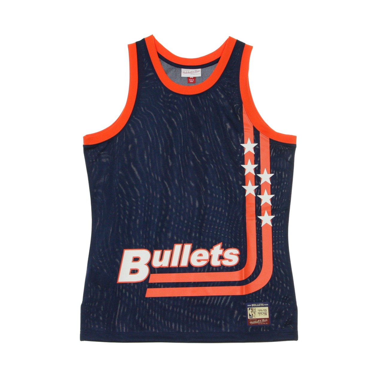 MITCHELL & NESS NBA TEAM HERITAGE TANK 1970-77 WASBUL TTNKCP18177-WBUNAVY70