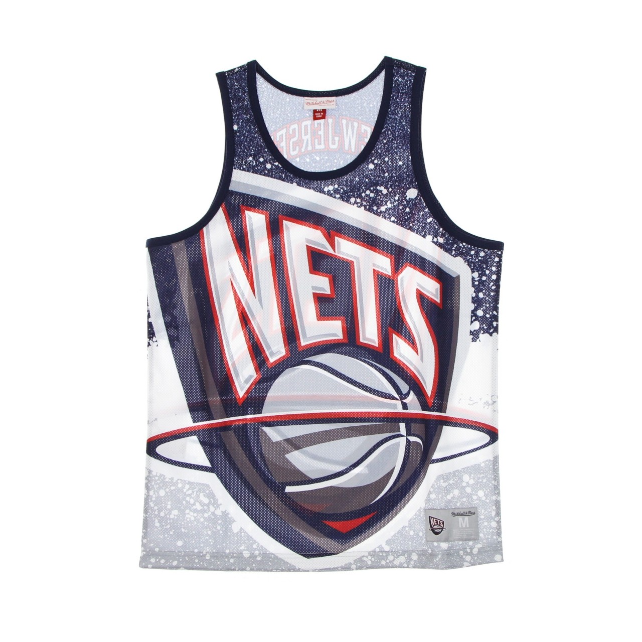 MITCHELL & NESS NBA JUMBOTRON SUBLIMATED MESH TANK HARDWOOD CLASSICS NEJNET MSTKAJ19070-NJNGREY