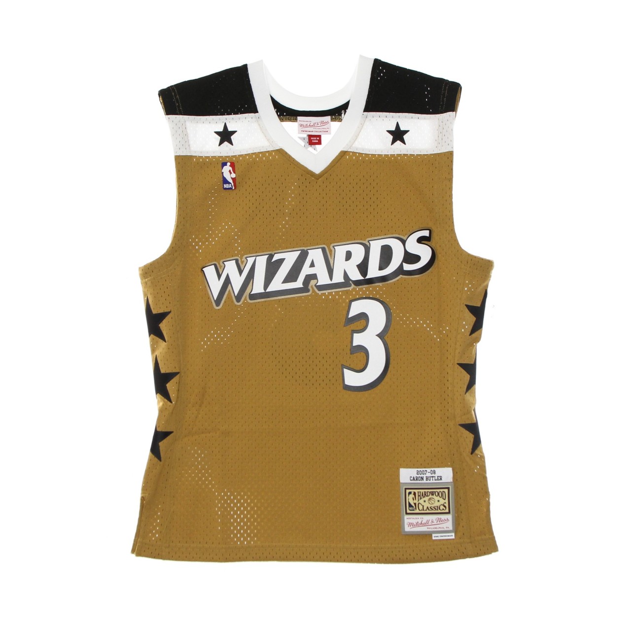 MITCHELL & NESS NBA SWINGMAN JERSEY HARDWOOD CLASSICS NO 3 CARON BUTLER 2007-08 WASWIZ SMJYGS20042-WWIGOLD07CBT